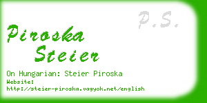 piroska steier business card